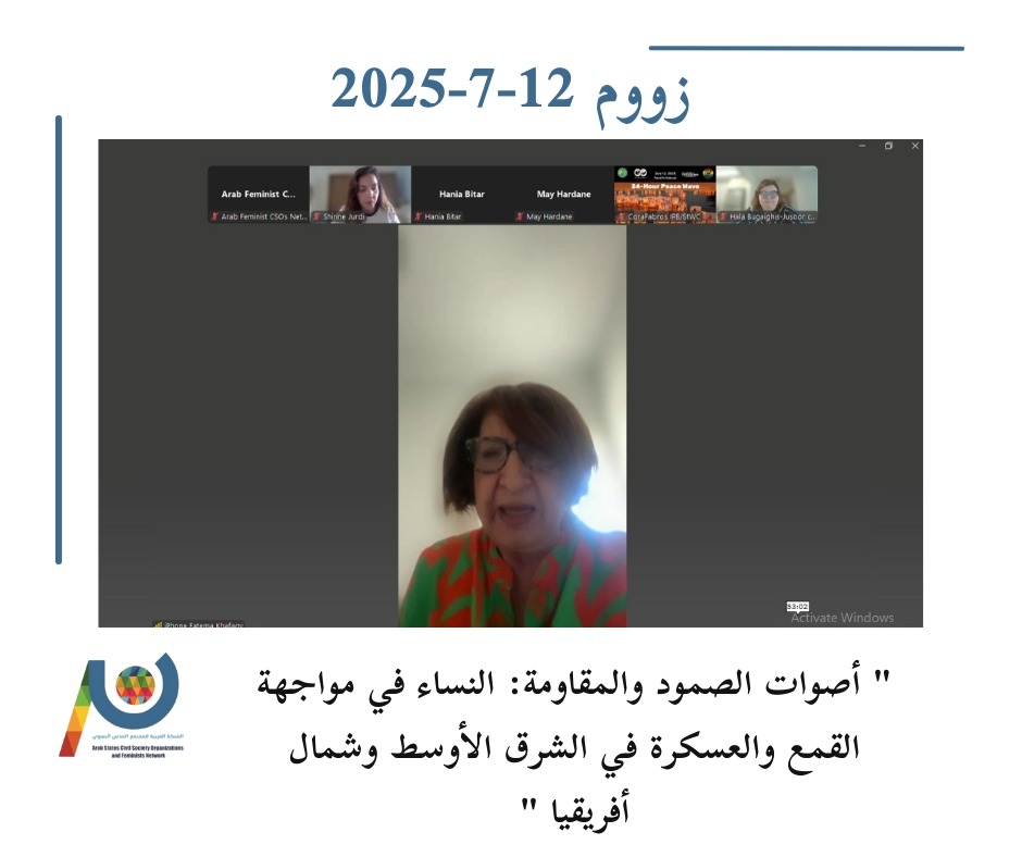 كلمة دكتورة/ فاطمة خفاجي مؤسسة ومسيرة الشبكة العربية عبر منصة زوم من لقاء 